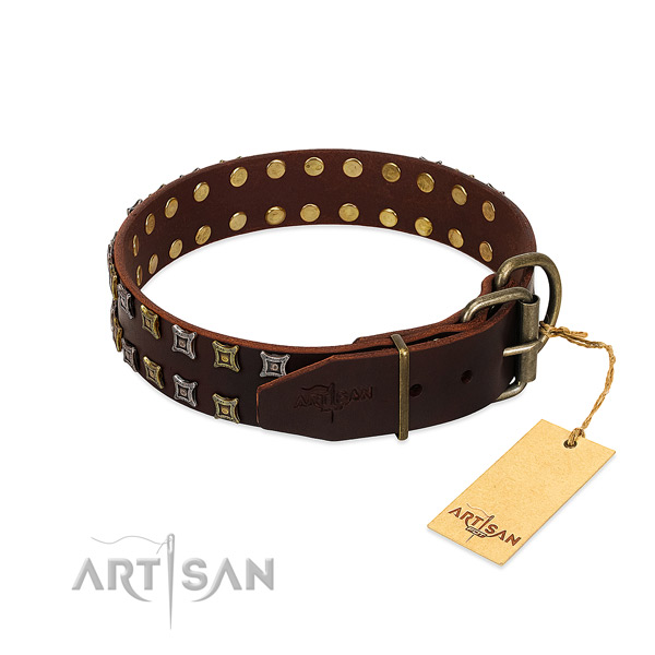 Soft to touch full grain leather dog collar created for your four-legged friend