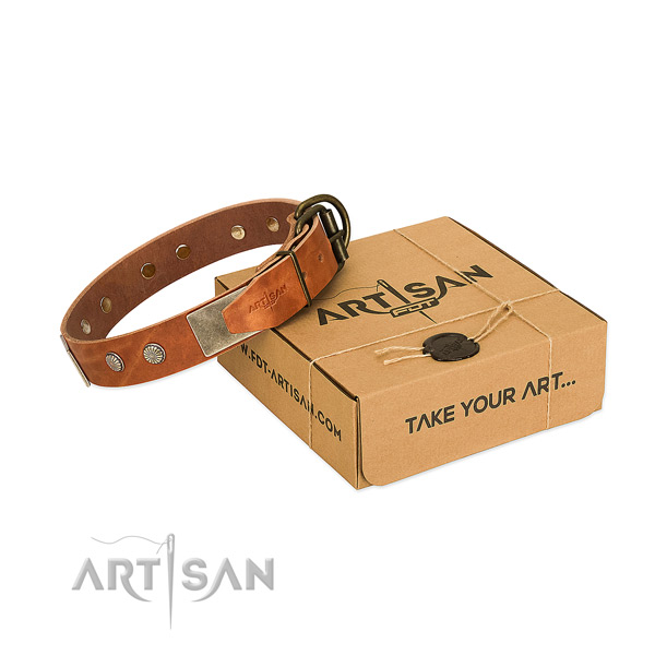 Durable hardware on dog collar for comfortable wearing