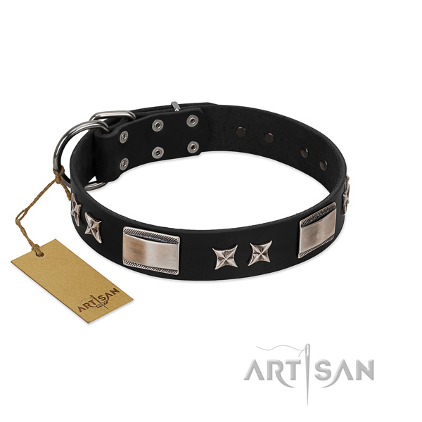 Best quality dog collar of natural leather