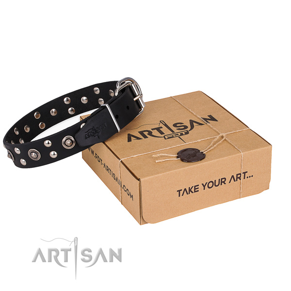 Easy wearing dog collar with Exquisite corrosion resistant studs